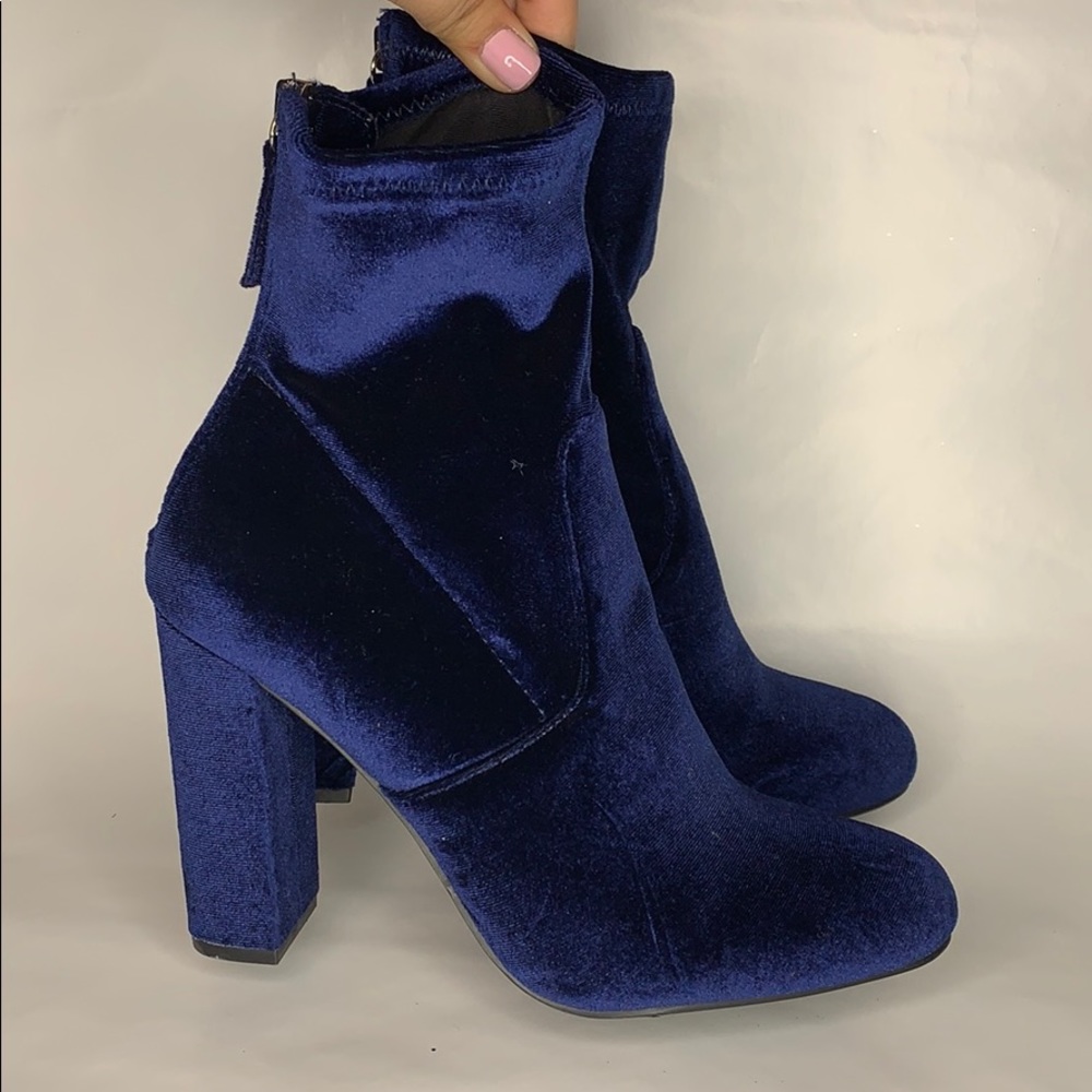 Blue Velvet Steve Madden Booties